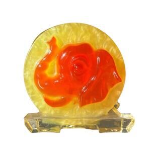 Vintage Lucite Political Napkin Holder Retro Acrylic 1960s 1970s Elephant Donkey